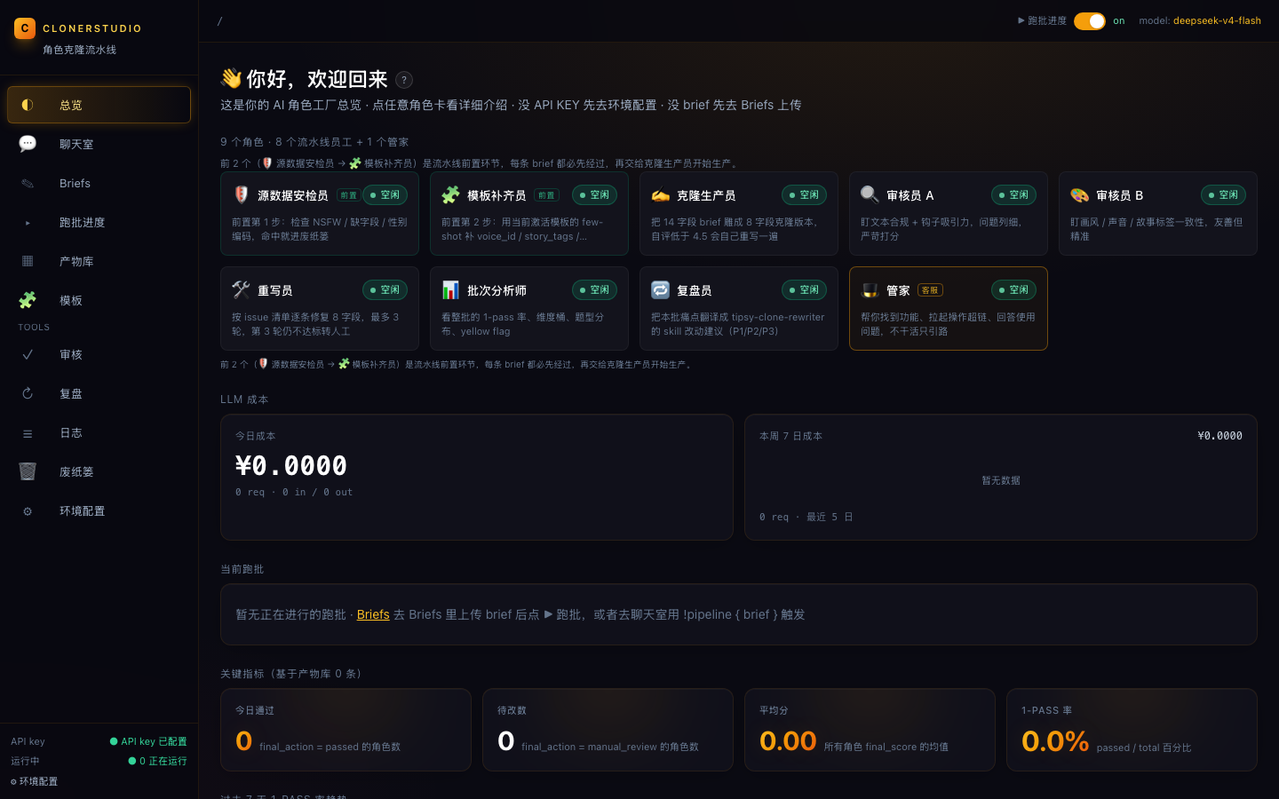 ClonerStudio Dashboard