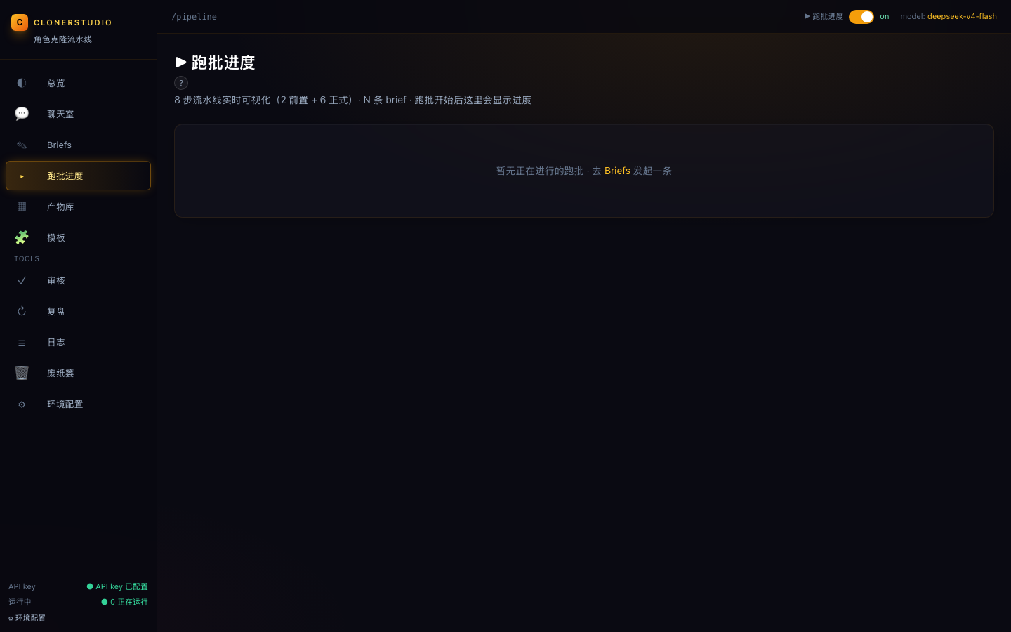 ClonerStudio Pipeline 8 阶段